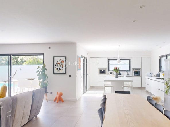 VILLA-STYLE-CALIFORNIEN-LARDENNE-Salon-SAM-Cuisine-chien